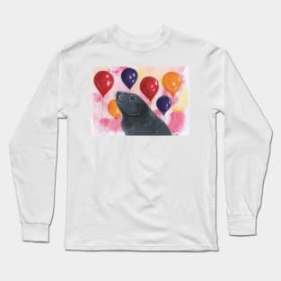 Grey Guinea Pig and Balloons Long Sleeve T-Shirt